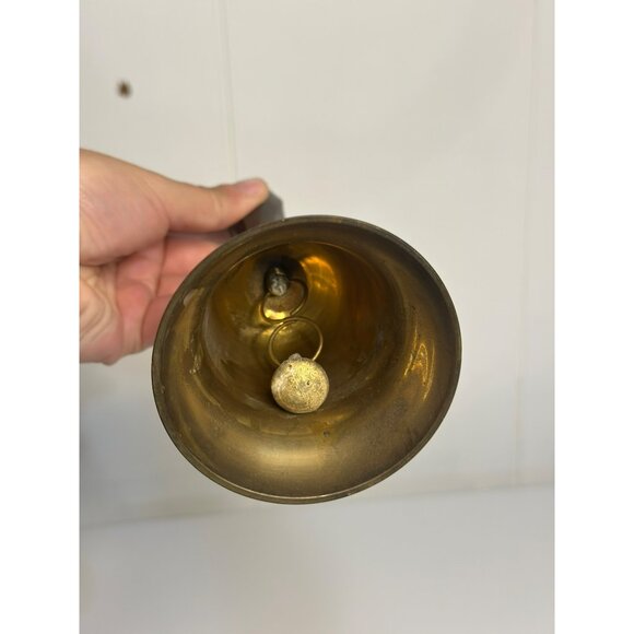 VTG 80s Solid Brass Handbell – Twisted Swirl Design, 7.5", Decorative Retro Bell - Picture 4 of 6